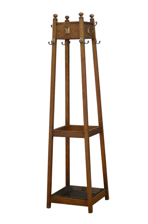 Art Deco Solid Oak Coat Stand