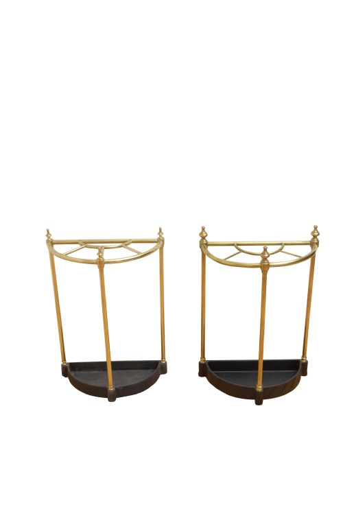 Matched Pair of Brass Umbrella Stands