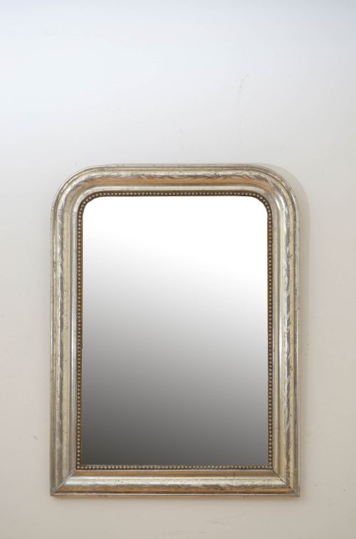 Rare Louis Philippe Silver Gilded Mirror H73cm