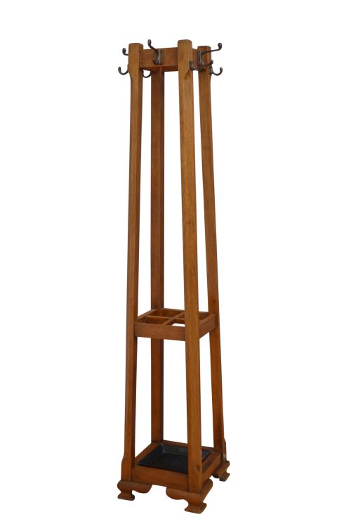 Cooke's Art Deco Solid Mahogany Coat Stand