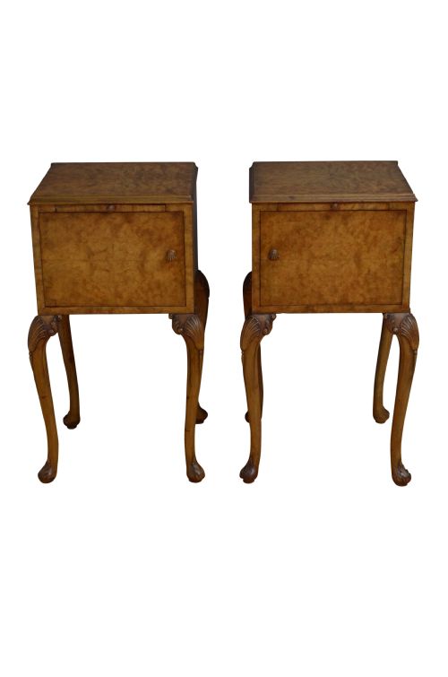 Queen Anne Style Bedside Cabinets