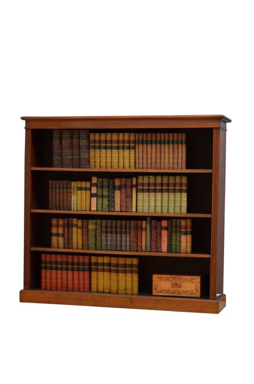 Victorian Solid Walnut Open Bookcase