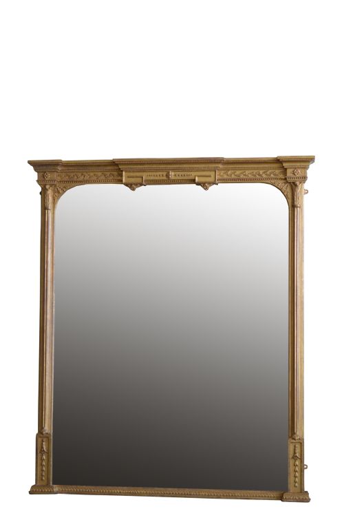 A Large English Giltwood Wall Mirror H135.5cm