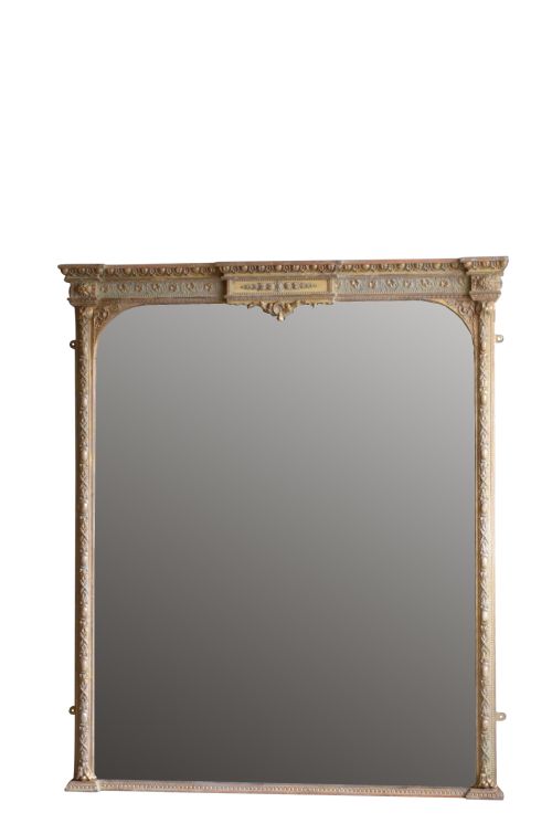 Large English Victorian Wall Mirror Overmantel Mirror H153cm