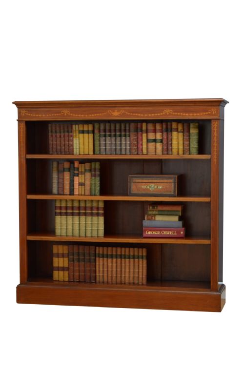 Edwardian Mahogany Open Bookcase