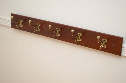 Victorian Brass Coat Hooks Rack