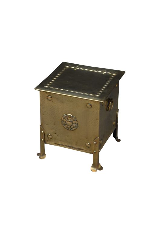 Arts and Crafts Brass Coal Bucket or Planter