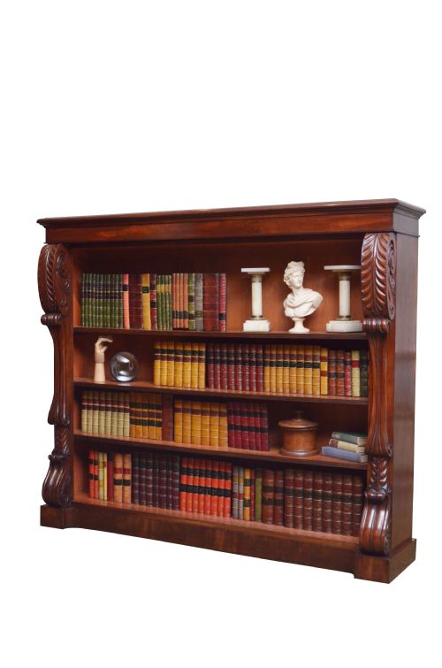 Imposing William IV Mahogany Open Bookcase