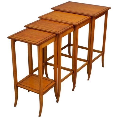 Edwardian Satinwood Quartetto Nest of Tables