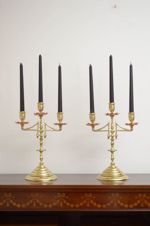 Pair of Arts and Crafts Candle Holders