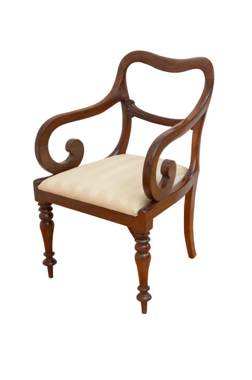 William IV Office Chair in Solid Mahogany
