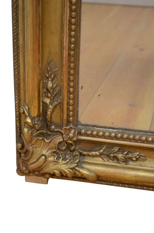 ANTIQUE FRENCH GILTWOOD CONSOLE TABLE MIRROR H167CM - ADDITIONAL PHOTO 4