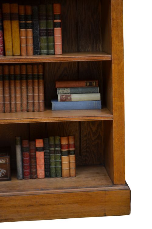 VICTORIAN SOLID OAK OPEN BOOKCASE - ADDITIONAL PHOTO 9