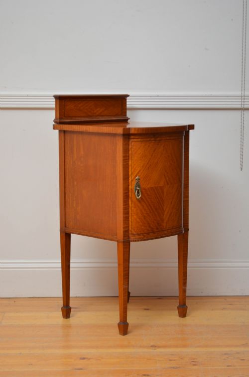 fig 1. Two Edwardian Satinwood Bedside Cabinets Bedside Cupboards