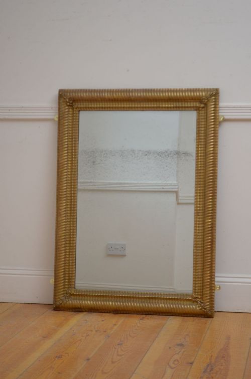 ANTIQUE 19TH CENTURY FRENCH GILDED MIRROR H100CM - ADDITIONAL PHOTO 1