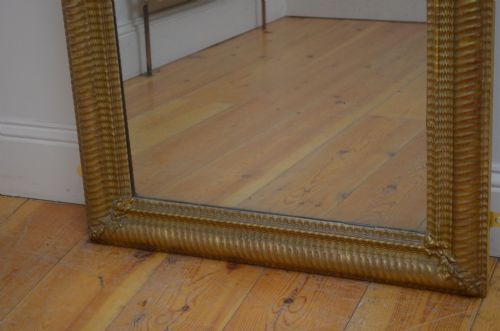 ANTIQUE 19TH CENTURY FRENCH GILDED MIRROR H100CM - ADDITIONAL PHOTO 2