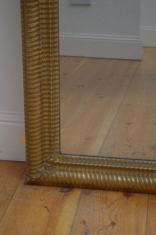 ANTIQUE 19TH CENTURY FRENCH GILDED MIRROR H100CM - ADDITIONAL PHOTO 3