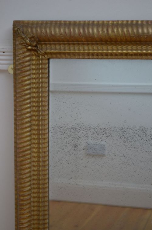 ANTIQUE 19TH CENTURY FRENCH GILDED MIRROR H100CM - ADDITIONAL PHOTO 4