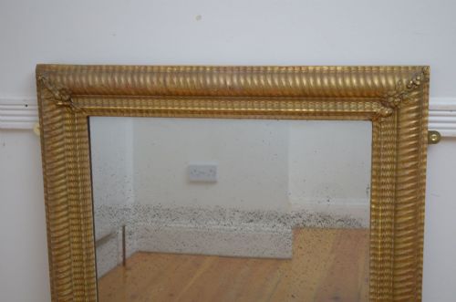 ANTIQUE 19TH CENTURY FRENCH GILDED MIRROR H100CM - ADDITIONAL PHOTO 5