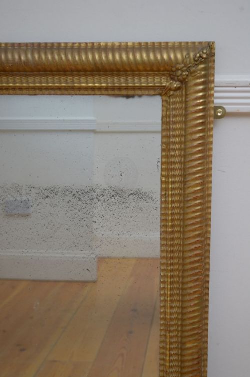 ANTIQUE 19TH CENTURY FRENCH GILDED MIRROR H100CM - ADDITIONAL PHOTO 6