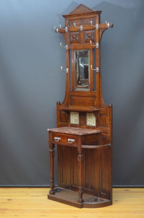 VICTORIAN OAK HALL STAND IN THE MANNER OF CHRISTOPHER DRESSER - ADDITIONAL PHOTO 4