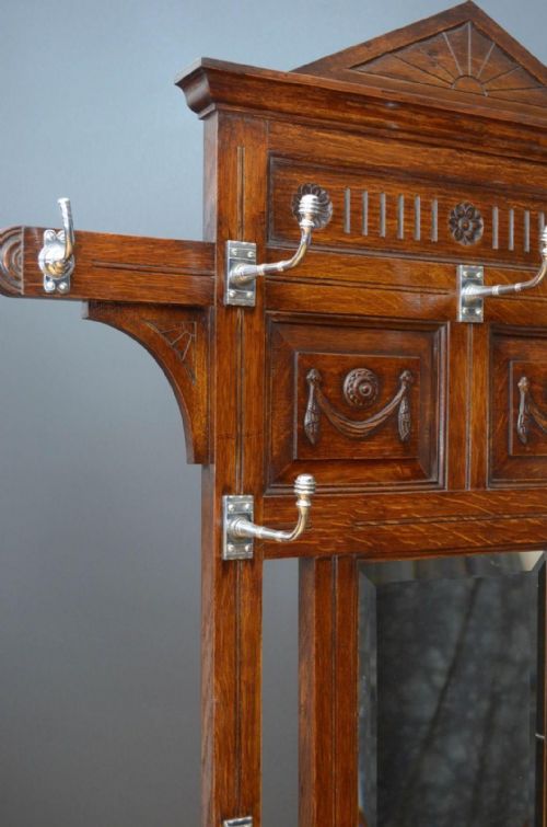 VICTORIAN OAK HALL STAND IN THE MANNER OF CHRISTOPHER DRESSER - ADDITIONAL PHOTO 6