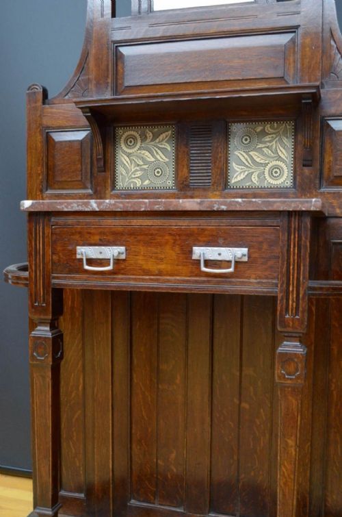 VICTORIAN OAK HALL STAND IN THE MANNER OF CHRISTOPHER DRESSER - ADDITIONAL PHOTO 9