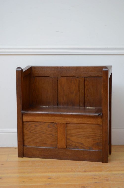 GOTHIC REVIVAL OAK HALL BENCH - ADDITIONAL PHOTO 1