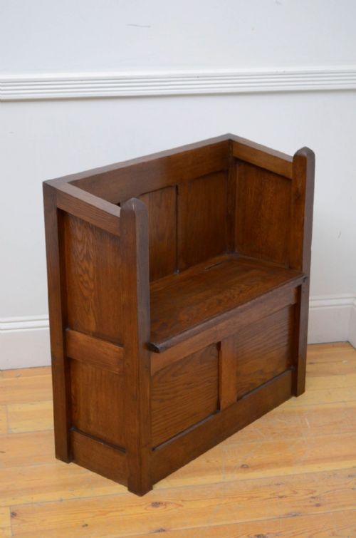 GOTHIC REVIVAL OAK HALL BENCH - ADDITIONAL PHOTO 2