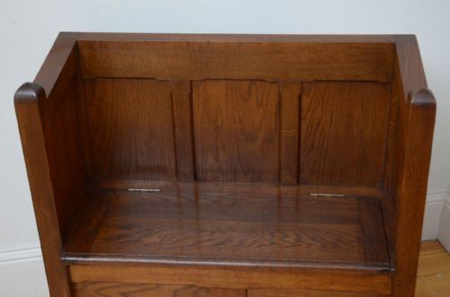 GOTHIC REVIVAL OAK HALL BENCH - ADDITIONAL PHOTO 4