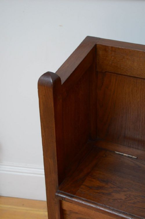 GOTHIC REVIVAL OAK HALL BENCH - ADDITIONAL PHOTO 5