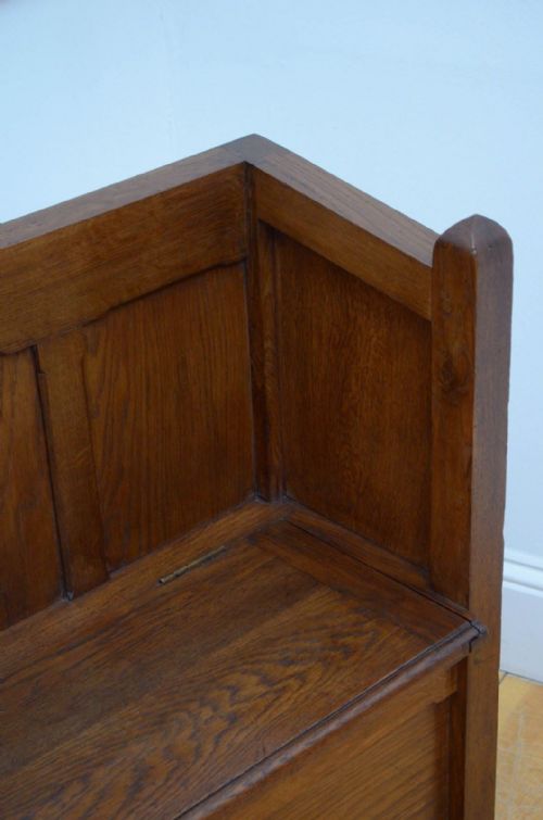 GOTHIC REVIVAL OAK HALL BENCH - ADDITIONAL PHOTO 6