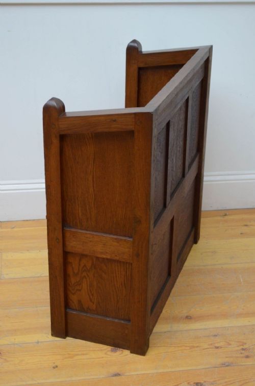 GOTHIC REVIVAL OAK HALL BENCH - ADDITIONAL PHOTO 10