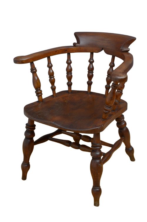 Victorian Smoker's Bow Captains Chair
