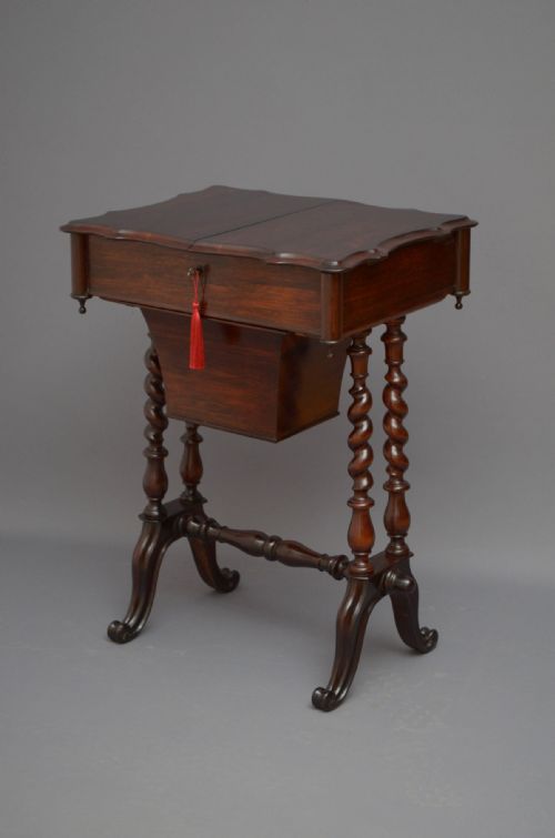VICTORIAN ROSEWOOD WORK TABLE - ADDITIONAL PHOTO 15