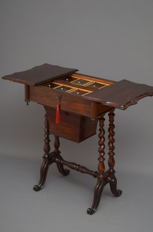 VICTORIAN ROSEWOOD WORK TABLE - ADDITIONAL PHOTO 1