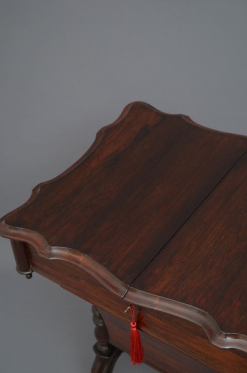 VICTORIAN ROSEWOOD WORK TABLE - ADDITIONAL PHOTO 5