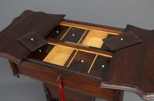 VICTORIAN ROSEWOOD WORK TABLE - ADDITIONAL PHOTO 6