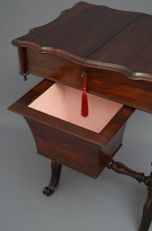 VICTORIAN ROSEWOOD WORK TABLE - ADDITIONAL PHOTO 9