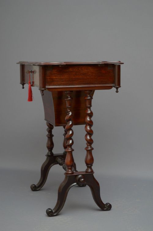 VICTORIAN ROSEWOOD WORK TABLE - ADDITIONAL PHOTO 13