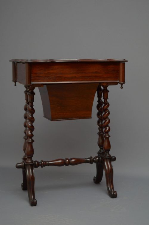 VICTORIAN ROSEWOOD WORK TABLE - ADDITIONAL PHOTO 14