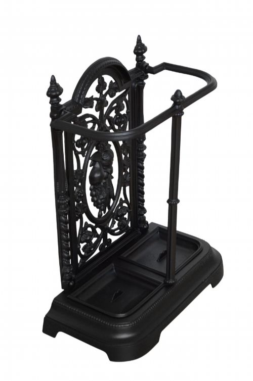LARGE CAST IRON UMBRELLA STAND VICTORIAN BLACK