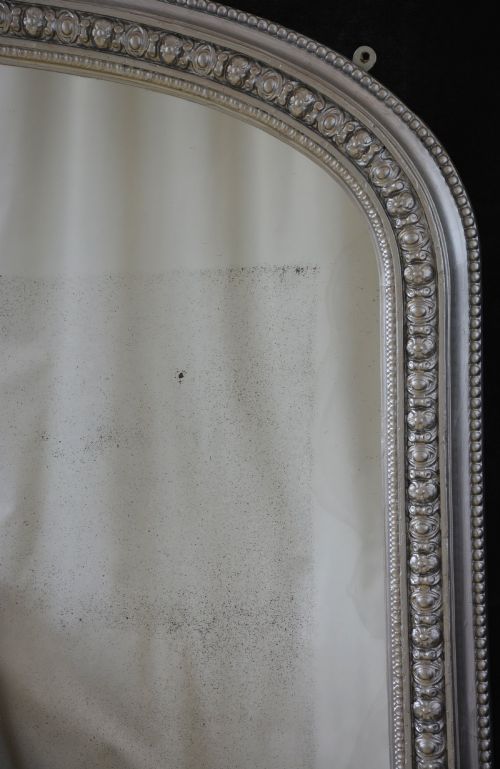 ANTIQUE VICTORIAN SILVER OVERMANTEL MIRROR H123CM - ADDITIONAL PHOTO 2