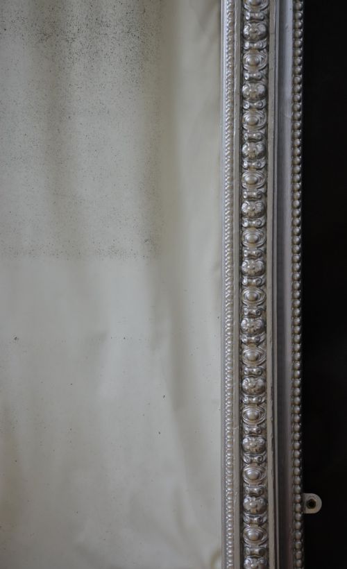 ANTIQUE VICTORIAN SILVER OVERMANTEL MIRROR H123CM - ADDITIONAL PHOTO 5