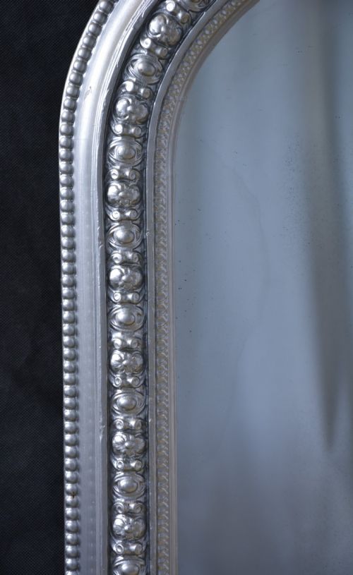 ANTIQUE VICTORIAN SILVER OVERMANTEL MIRROR H123CM - ADDITIONAL PHOTO 10