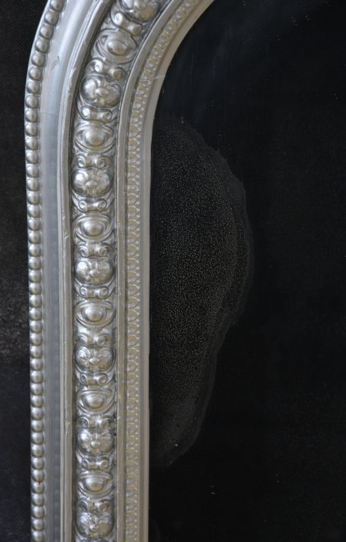 ANTIQUE VICTORIAN SILVER OVERMANTEL MIRROR H123CM - ADDITIONAL PHOTO 11