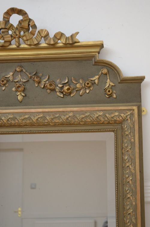 ANTIQUE FRENCH PIER MIRROR WALL MIRROR H153CM - ADDITIONAL PHOTO 3