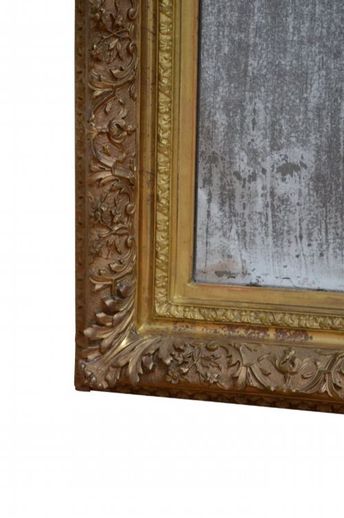 ANTIQUE ROCOCO FOXED GILDED MIRROR 90X79CM - ADDITIONAL PHOTO 7
