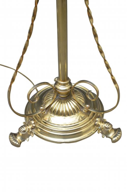 ARTS AND CRAFTS BRASS TELESCOPIC LAMP WITH SHADE HEIGHT ADJUSTABLE RESTORED - ADDITIONAL PHOTO 5
