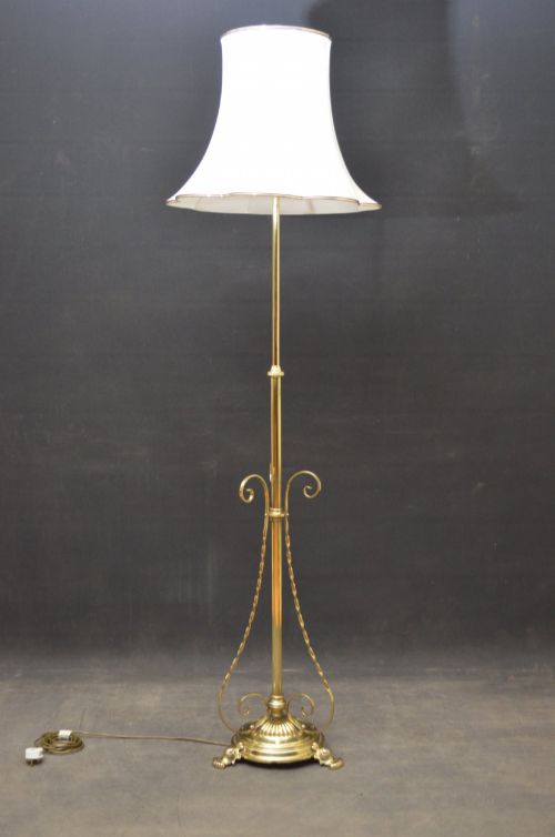 ARTS AND CRAFTS BRASS TELESCOPIC LAMP WITH SHADE HEIGHT ADJUSTABLE RESTORED - ADDITIONAL PHOTO 9